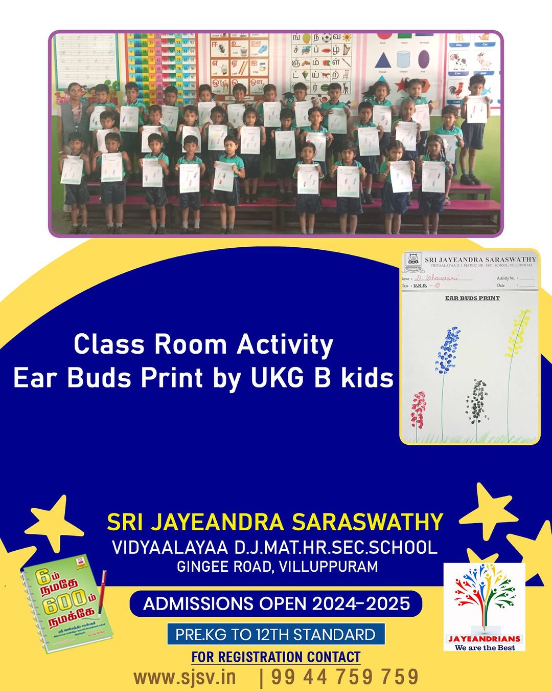 Class Room Activities in Ear Buds Prinnt BY UKG B Kids